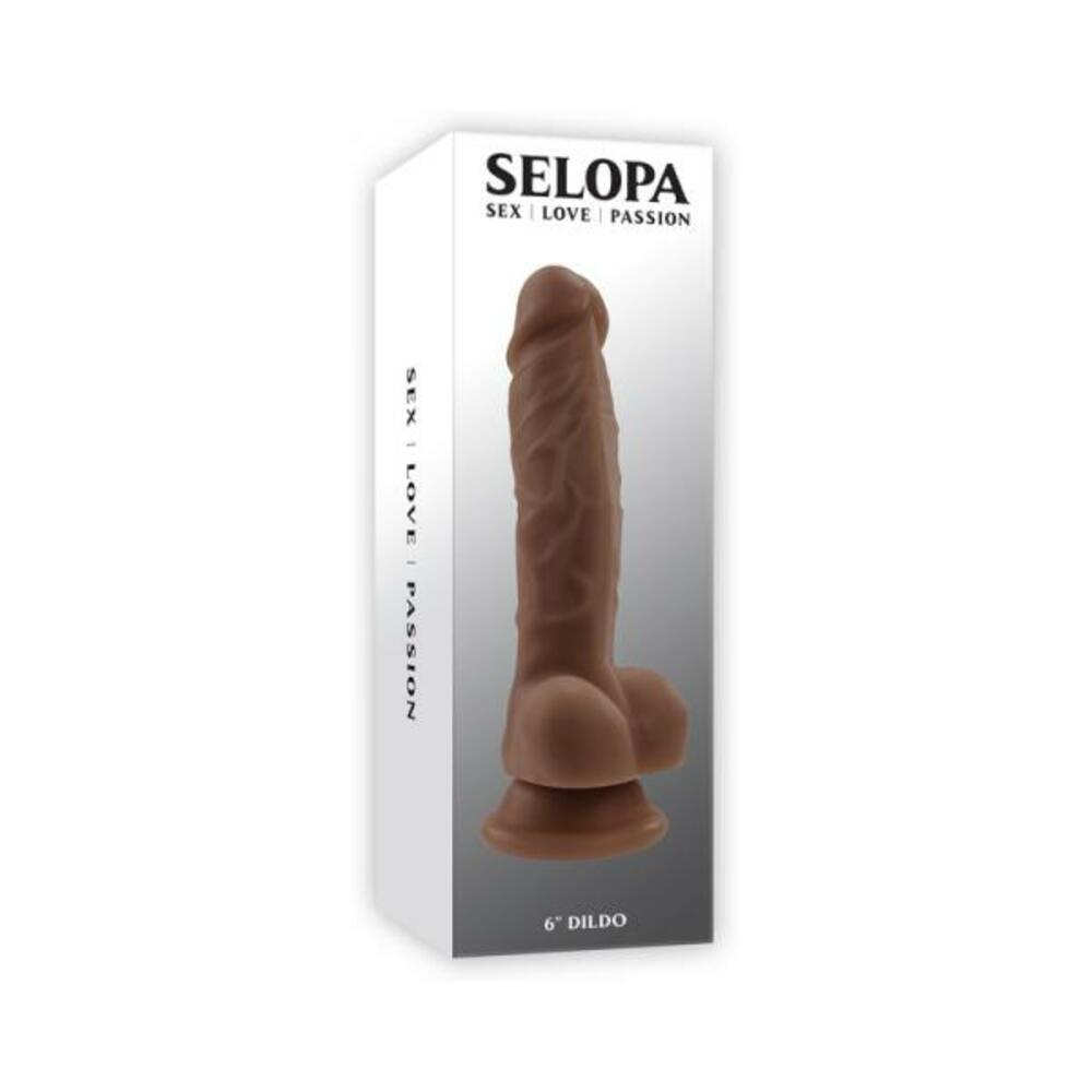 844477023588_1_44f64ad5-e338-4a5e-8d88-f261e11e125c Selopa 6 In. Natural Feel Dildo Dark - Image 1