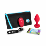 B Vibe Vibrating Heart Shaped Jewel Plug M/L Red - Image 2