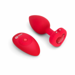 B Vibe Vibrating Heart Shaped Jewel Plug M/L Red - Image 3