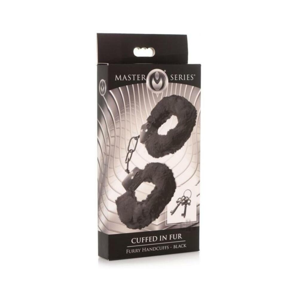 848518046864_1 Ms Cuffed In Fur Handcuffs Black - Image 1