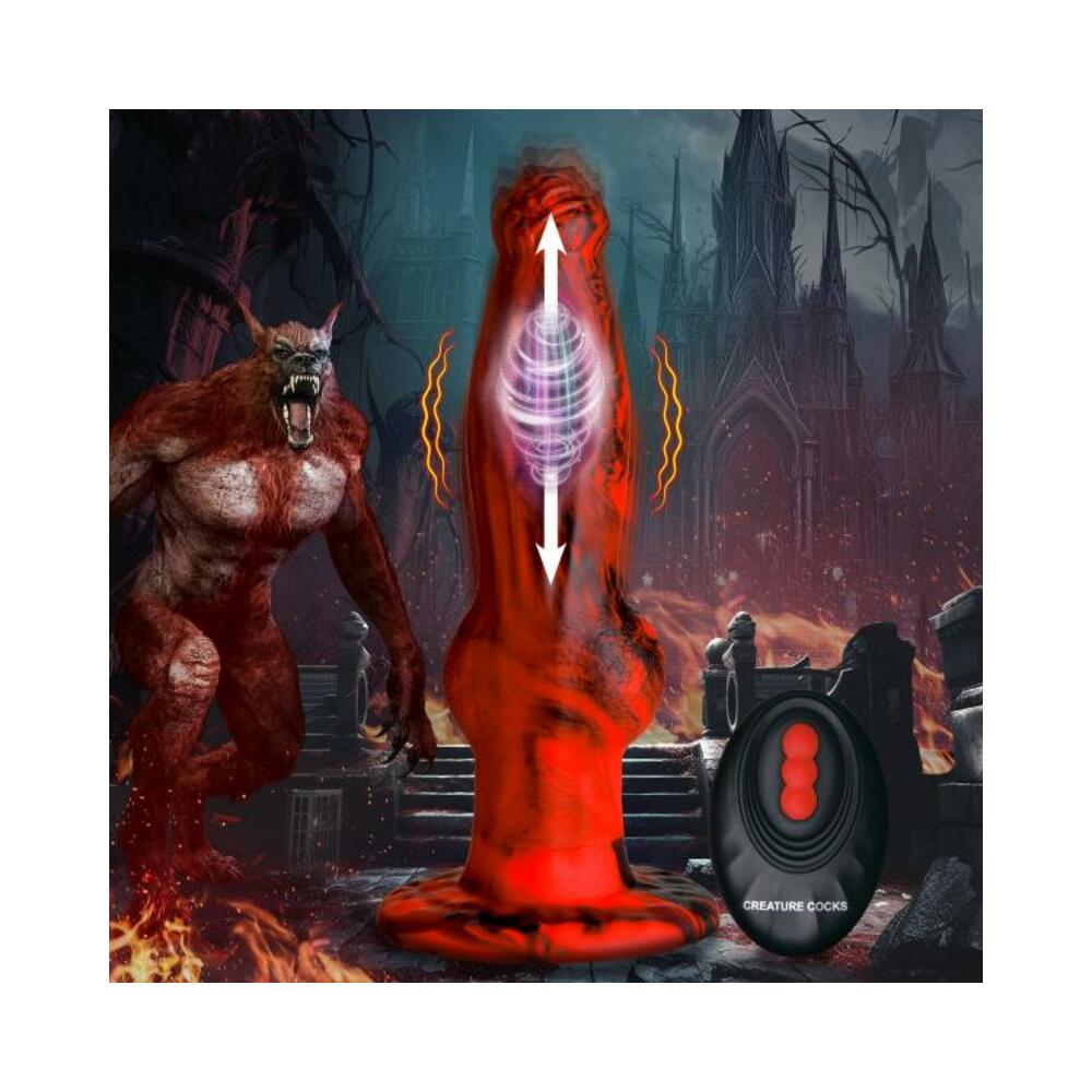 848518053763_1 Hell Wolf Thrusting And Vibrating Silicone Dildo - Image 1