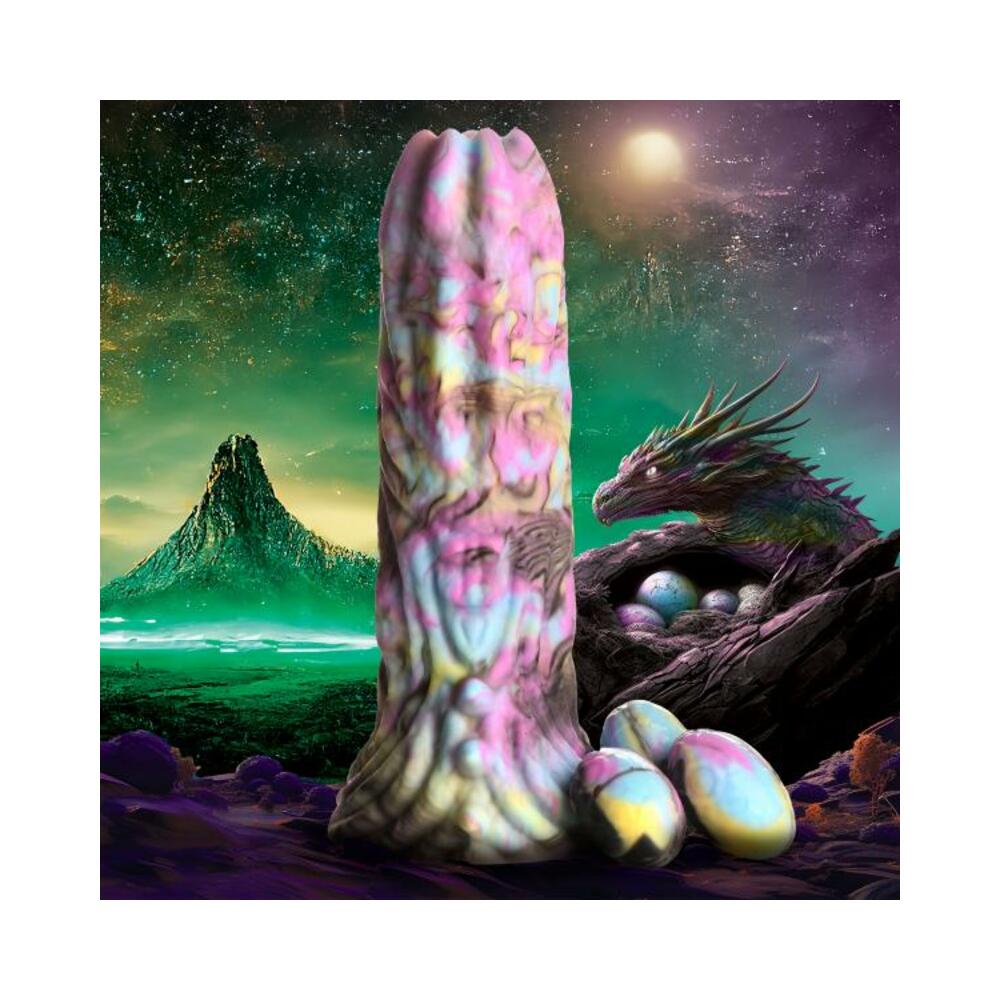 848518055248_1 Dragon Spawn Ovipositor Silicone Dildo With Eggs - Image 1