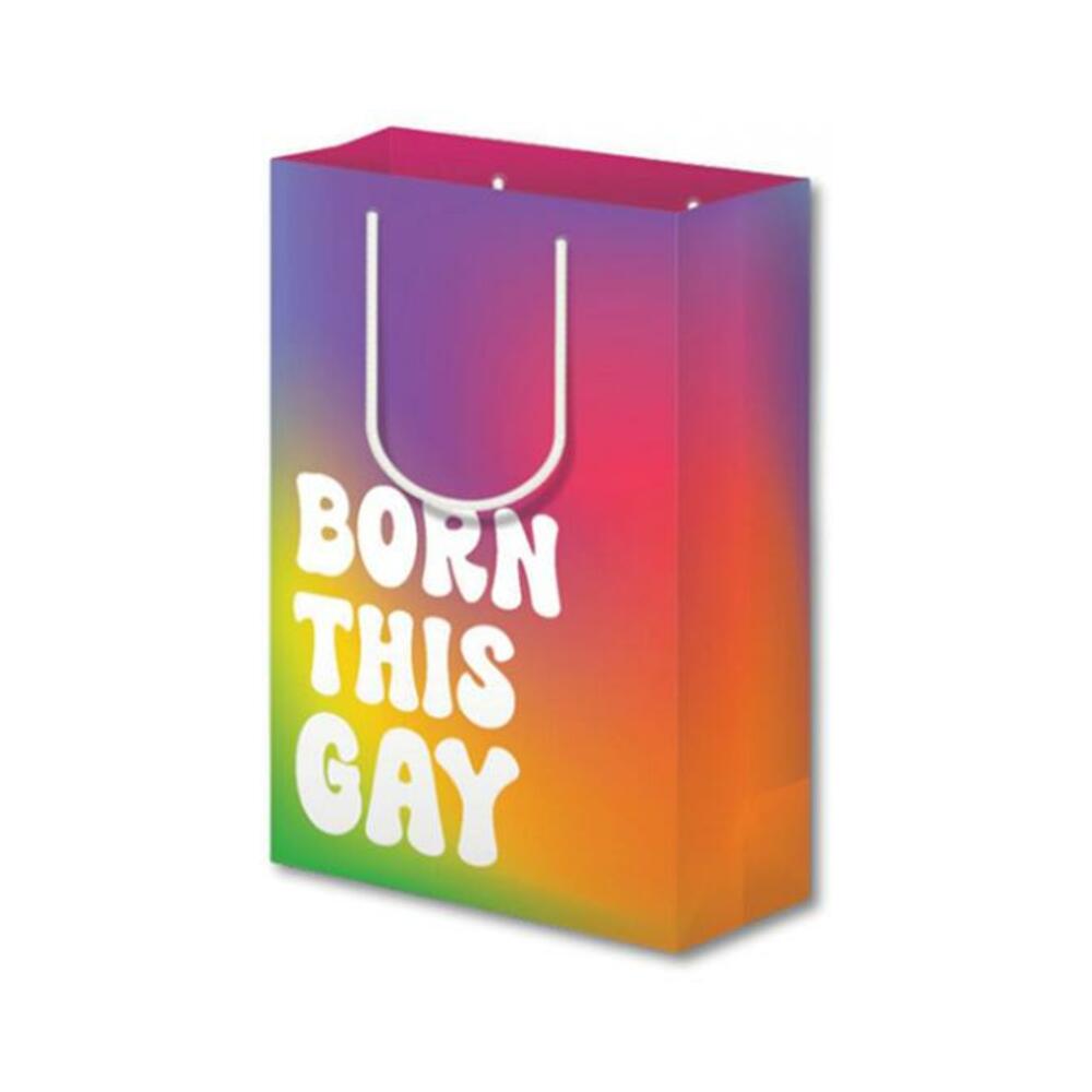 850059990605_1 Born This Gay Pride Large Gift Bag - Image 1