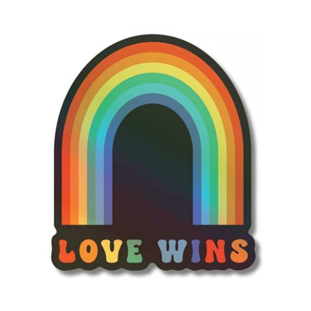 850059990629_1 Love Wins Holographic Sticker - Pack Of 3 - Image 1