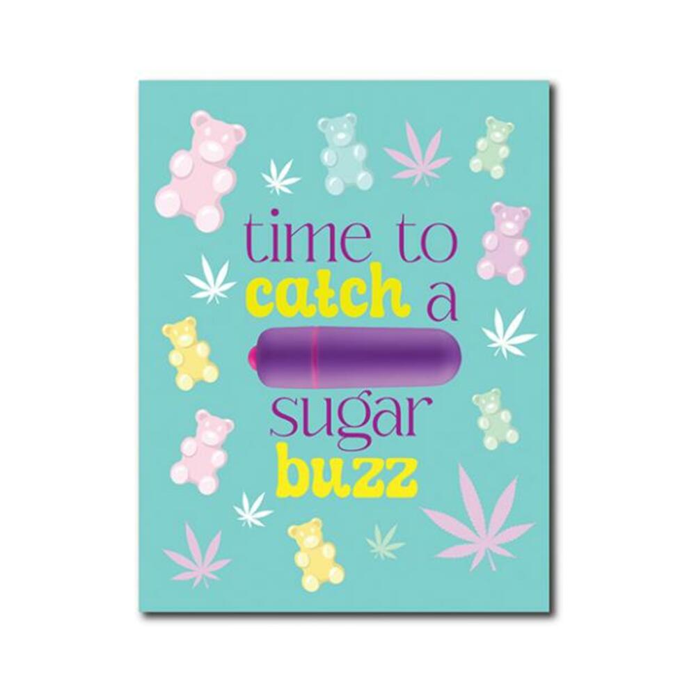 850059990711_1 420 Foreplay Sugar Buzz Greeting Card W/rock Candy Vibrator & Fresh Vibes Towelettes - Image 1