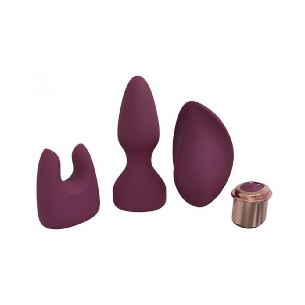 8714273052599_1 Loveline Ultimate Kit 10 Speed Silicone Rechargeable Waterproof Burgundy - Image 1
