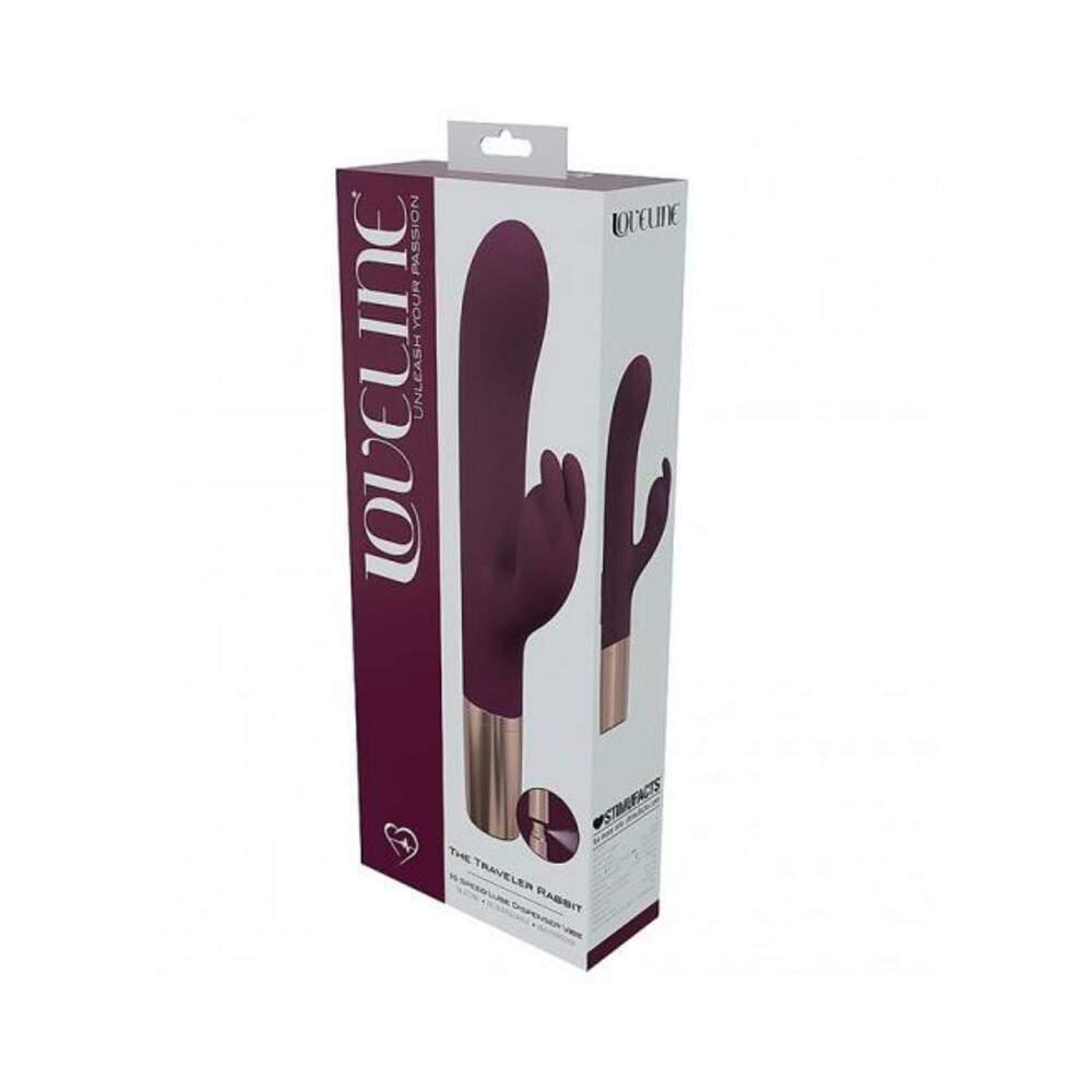 8714273054906_1 Loveline Traveler Rabbit Silicone Rechargeable Splashproof Burgundy - Image 1