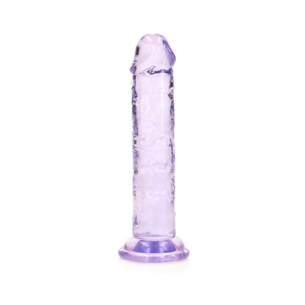 8714273520333_1 Realrock Crystal Clear Straight 6 In. Dildo Without Balls Purple - Image 1