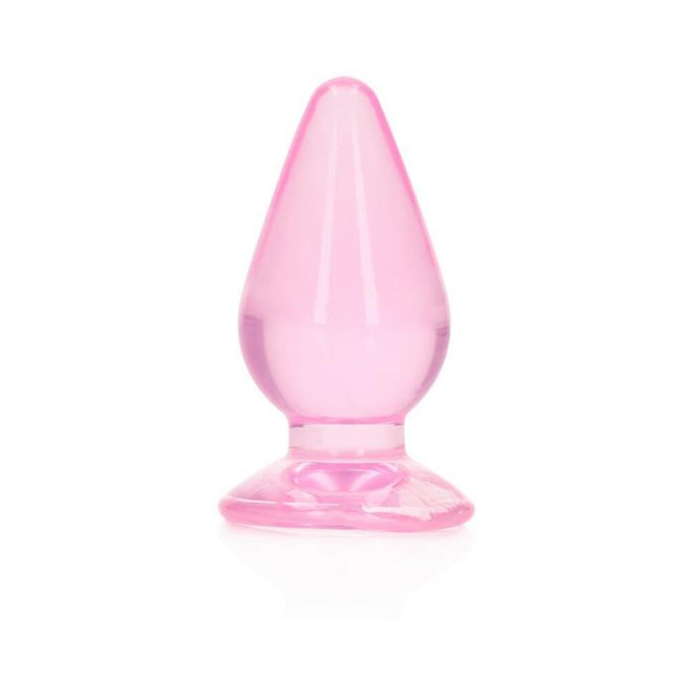8714273520760_1 Realrock Crystal Clear 4.5 In. Anal Plug Pink - Image 1