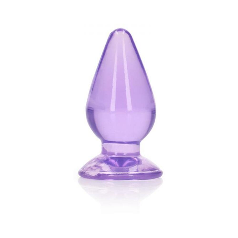 8714273522665_1 Realrock Crystal Clear 3.5 In. Anal Plug Purple - Image 1