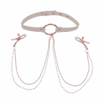 Sex & Mischief Peaches 'n CreaMe Collar with Nipple Clamps - Image 2