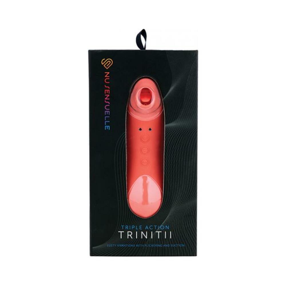 9342851003153_1 Sensuelle Trinitii Suction Tongue Coral - Image 1