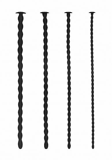 CNVASU-OU437BLK5d97c3cee81de Shots Ouch Advanced Urethral Sounding Silicone Spiral Plug Set - Black - Image 1