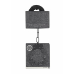 Denim Metal Handcuffs - Roughend Denim Style - Black - Image 2