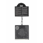 Denim Metal Handcuffs - Roughend Denim Style - Black - Image 3