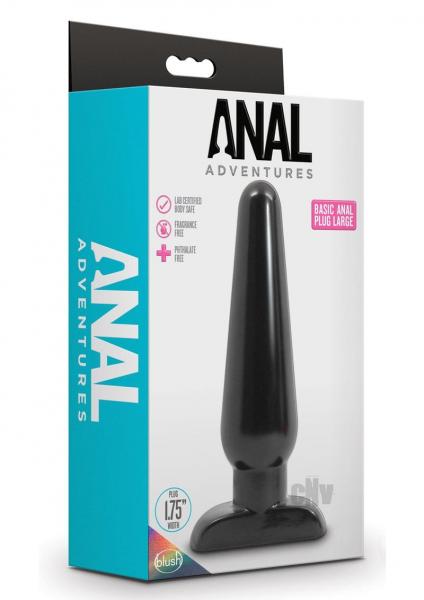 CNVEF-EBL-1891560755ef691c3a Blush Anal Adventures Basic Anal Plug - Large Black - Image 1
