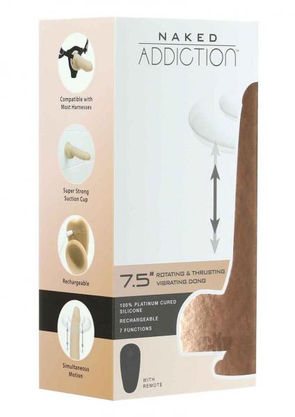 CNVEF-EBMS88525604201b9e2ba2 Naked Addiction 7.5 The Freak Vibrating Rotating & Thrusting Dong Vanilla" - Image 1