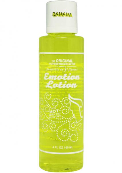 CNVEF-EEL231-7_MANEL231-7_1 Emotion Lotion Flavored Water Based Warming Lotion Banana 4 Ounce - Image 1
