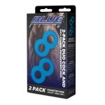 Blue Line Duo Cock And Ball Ring 2pk Blu