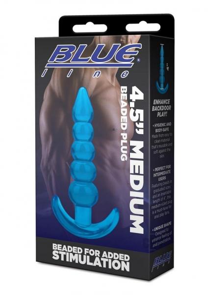 CNVEF-EELBLM4039-BLU642e8a44eac82 Blue Line Medium Beaded Plug 4.5 Blu - Image 1