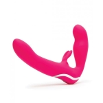 Happy Rabbit Strapless Strap On Vibrating Pink