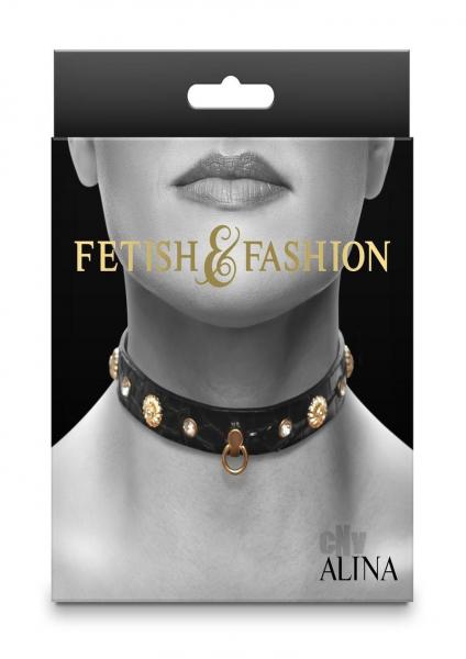 CNVEF-ENS1800-53652664ee3d75f Fetish Fashion Alina Collar Blk/gld - Image 1