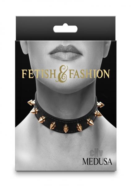 CNVEF-ENS1800-63652664eedab5a Fetish Fashion Medusa Collar Blk/gld - Image 1