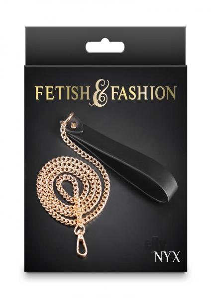CNVEF-ENS1800-93652664f16676a Fetish Fashion Nyx Leash Blk/gld - Image 1