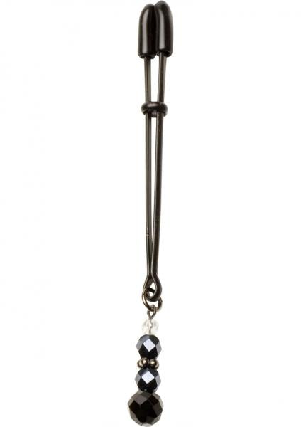 CNVEF-ESPF-205_MANSPF-205_2 Beaded Clit Clamp With Tweezer Tip - Black - Image 1
