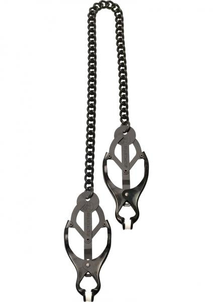 CNVEF-ESPF-53_MANSPF-53_2 Black Butterfly Nipple Clamps With Chain - Image 1