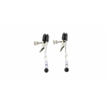 Adjustable Broad Tip Nipple Clamps W/Purple Beads