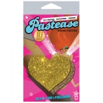 Pastease Gold Glitter Heart Pasties O/S - Image 2
