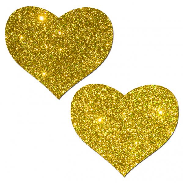 CNVELD-8284-208_2 Pastease Gold Glitter Heart Pasties O/S - Image 1