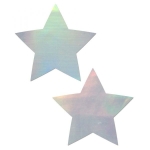 Pastease Holographic Star Silver Pasties O/S