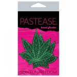 Pastease Glitter Marijuana Leaf Green Pasties O/S - Image 2