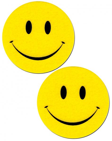 CNVELD-8284-83_2 Smiley Face Yellow Pasties O/S - Image 1
