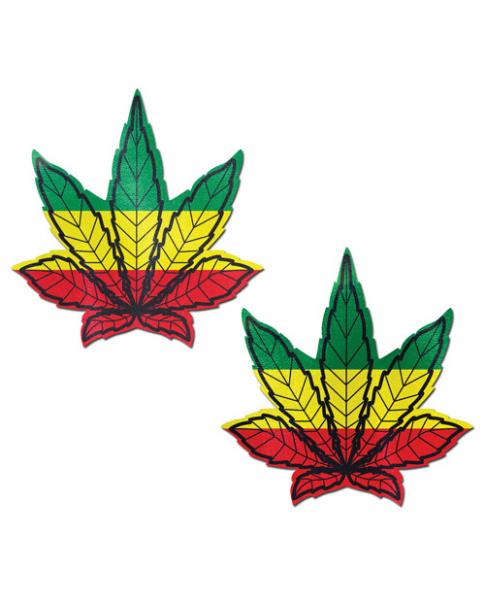 CNVELD-8284-840_21584547497 Pastease Marijuana Leaf Rasta Weed Pasties O/S - Image 1
