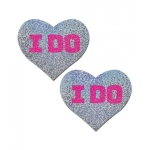 Pastease Bridal I Do Hearts Pasties Silver O/S