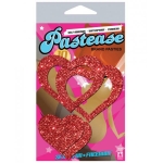 Pastease Glitter Peek A Boob Hearts Pasties Red - Image 2