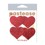 Pastease Premium Petites Glitter Heart - Red O/s Pack Of 2 Pair