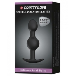 Pretty Love 4.05 inches Silicone Anal Plug with Ball Black - Image 3