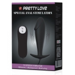 Pretty Love Vibrating Penis Shaped Butt Plug Black - Image 3