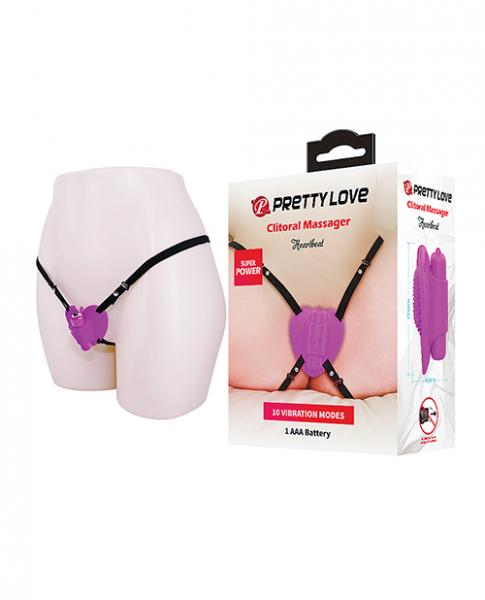CNVELD-BI-BW0220936479bdfbc98f6 Pretty Love Heartbeat Strap On Clitoral Massager - Fuchsia - Image 1