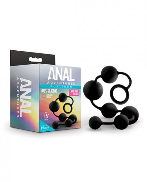 CNVELD-BL11115609cf8ef02b6d Blush Anal Adventures Platinum Silicone Anal Beads - Large Black - Image 1