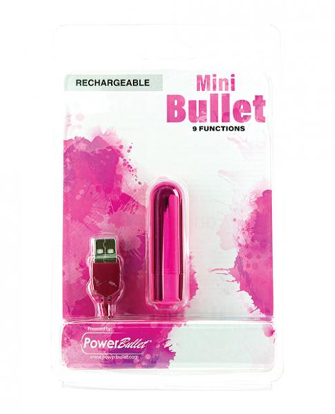 CNVELD-BMS543166048a70367880 Mini Bullet Rechargeable Bullet - 9 Functions Pink - Image 1