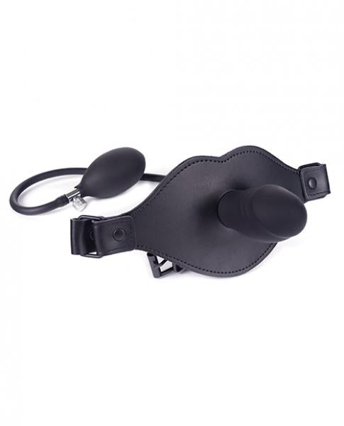 CNVELD-BSPL-08N395d722e8d71330 Spartacus Inflatable Dildo Gag With Hand Pump Black O/S - Image 1