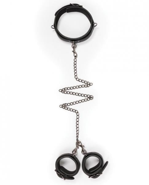 CNVELD-EDCET278BLK_21505423824 Easy Toys Collar & Wrist Restraint Set Black - Image 1