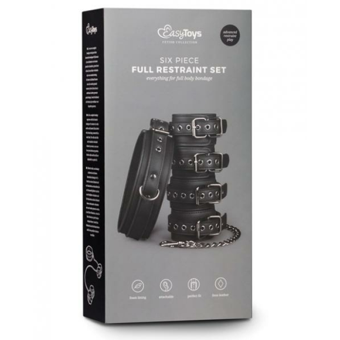 Easy Toys Fetish Set Collar, Ankle & Wrist Cuffs Black - Image 2