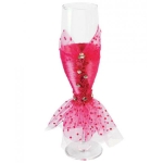 Bride To Be Champagne Glass Wedding Dress with Pink Lace