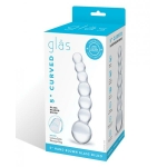 Glas 5 inches Curved Glass Beaded Dildo Clear - Image 2
